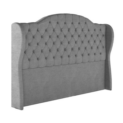 Cabeceira Estofada Casal 140 Cm Cristal Veludo Cinza