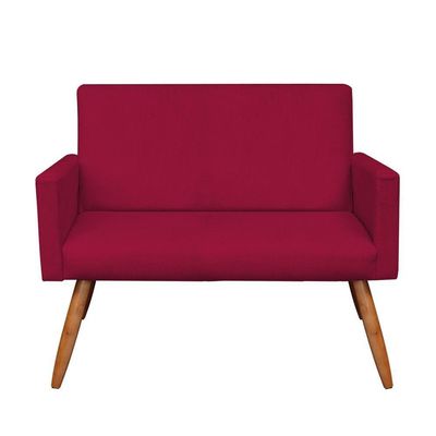 Namoradeira Veludo Pés Palito Castanho Vermelho