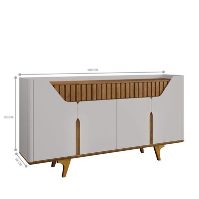 Aparador Buffet Danúbio Off-white Com Cinamomo - Bechara