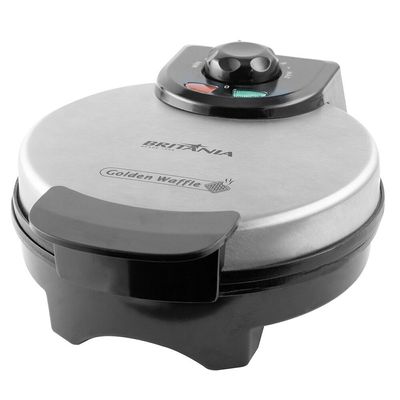 Máquina de Waffle Britânia Golden 850W Chapas Antiaderentes Inox / 110V