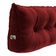 Almofada Para Cabeceira Encosto Apoio Lombar Spot 160cm Com Porta Celular Veludo - Abmaza Vermelho