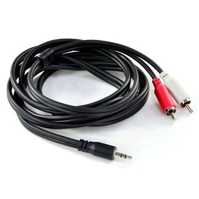 Cabo De áudio 2 Rca Macho P- P2 3.5mm Macho 2 Metros