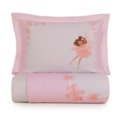 Colcha Infantil Solteiro Karsten 200 Fios com Porta-travesseiro Graciela Solteiro / Rosa