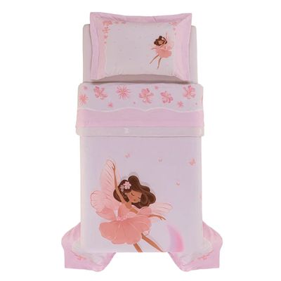 Colcha Infantil Solteiro Karsten 200 Fios com Porta-travesseiro Graciela Solteiro / Rosa