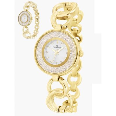 Relógio Champion Feminino Ref: Cf26008h Bracelete Dourado