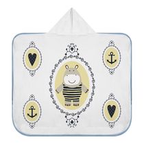 Toalha de Banho Baby Tecebem com Capuz Estampada Nino 70cmx90cm Branco