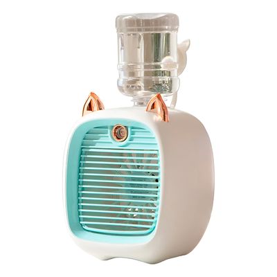 Mini Climatizador de Ar USB Recarregável Portátil Silencioso com 3 Velocidades | Ventilador de Mesa - Cor:Cinza