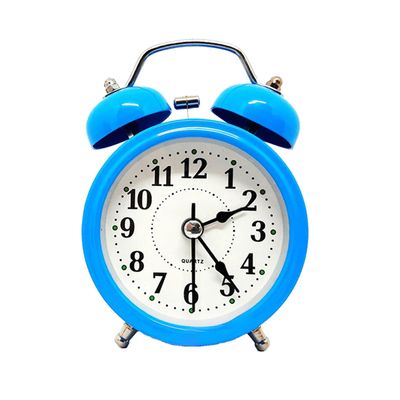 Relógio Despertador Analógico 2 Sinos Modelo Antigo Retro | Desperte com estilo e nostalgia Cor:Azul