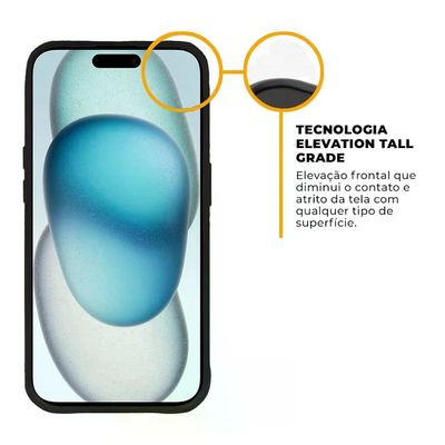 Kit Capa Dinamic Cam Protection e Pelicula Coverage 5D Pro Preta para iPhone 15 Plus - Gshield