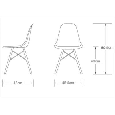 Cadeira Eiffel Charles Eames de Plástico Reciclável com Base de Madeira DSW Vermelho L15 - Gran Belo