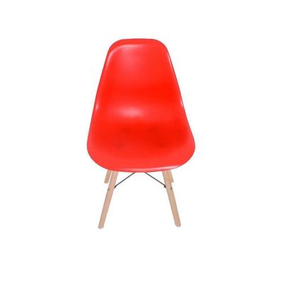Cadeira Eiffel Charles Eames de Plástico Reciclável com Base de Madeira DSW Vermelho L15 - Gran Belo