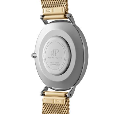 Relógio Masculino Aço Analógico Elegante Dourado New Port
