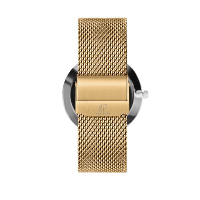Relógio Masculino Aço Analógico Elegante Dourado New Port