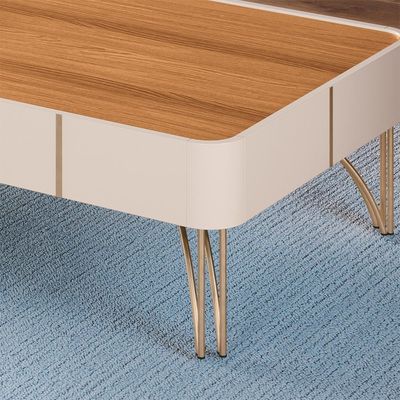 Mesa de Centro Decorativa Sala de Estar Harmony B01 Off White Cinamomo - Lyam Decor