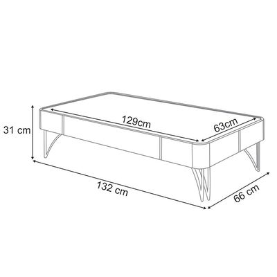 Mesa de Centro Decorativa Sala de Estar Harmony B01 Off White Cinamomo - Lyam Decor
