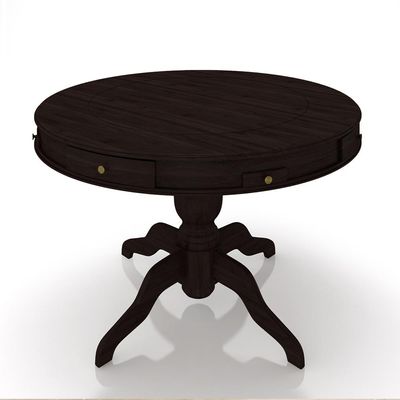 Mesa de Jogos Carteado 4 Lugares Bellagio com Gavetas e Tampo Reversível Base Estrela com Tecido Tabaco/Verde G42 - Gran Belo