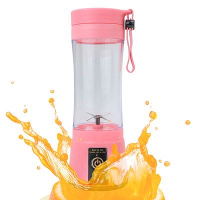 Mini Liquidificador Juice Cup Portátil Elétrico Suco - Tritura Frutas e Gelo para Sucos Frescos em Segundos | Cor:Rosa