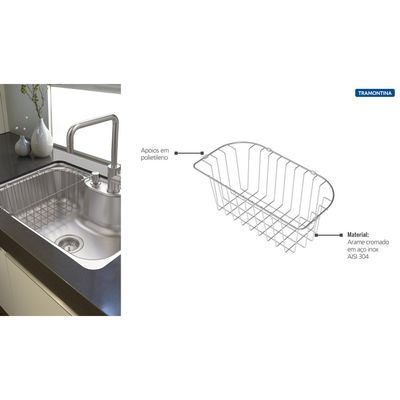 Cesto Aramado para Cubas Sobrepor 60 FX Tramontina Inox