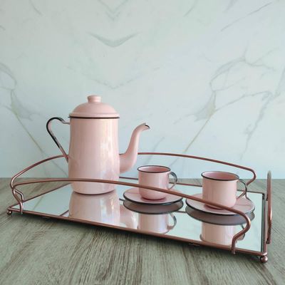 Bandeja Espelhada Retangular Grande 55x34cm