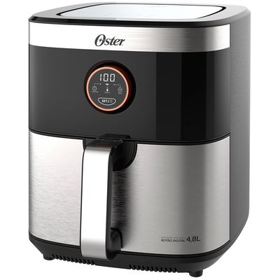 Fritadeira Sem Óleo 4,8 Litros com 8 Funções Pré-programadas 1 Cesto Removível Oster Preto / 110V