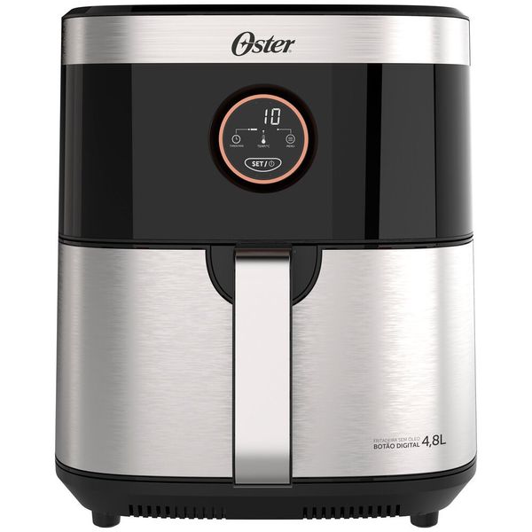 Fritadeira Sem Óleo 4,8 Litros com 8 Funções Pré-programadas 1 Cesto Removível Oster Preto / 110V