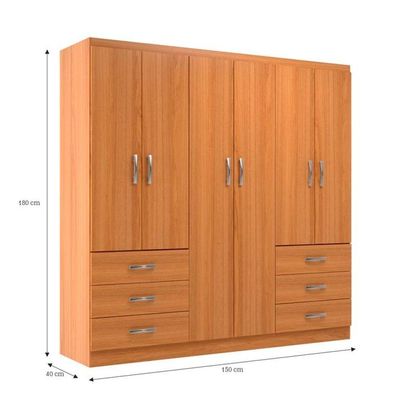 Guarda Roupas New Encante 6 Portas E 6 Gavetas Cinnamomo