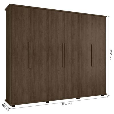 Guarda-roupa Casal 6 Portas 4 Gavetas Freijó Canadá - Rv Móveis