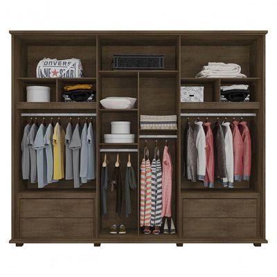 Guarda-roupa Casal 6 Portas 4 Gavetas Freijó Canadá - Rv Móveis
