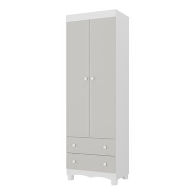 Guarda-roupa Infantil 62cm 2 Portas E 2 Gavetas Dengo Multimóveis Mp4436 Branco/off White Branco/off White