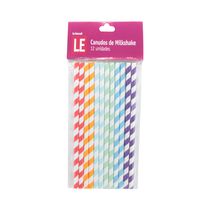 Canudo de Papel Le com 12 Unidades Milkshake 8mm