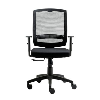 Cadeira de Escritório Giratória New Opus Roal Preta Encosto em Tela Base Nylon Syncron