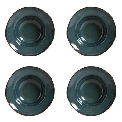 Conjunto De Pratos Para Entrada/sobremesa 04 Peças Orgânico Oceano Porto Brasil