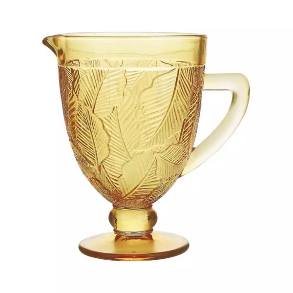 Jarra de Vidro Casa Ambiente Folhas Âmbar 1,38L Jarra de Vidro Casa Ambiente Folhas Âmbar 1,38L