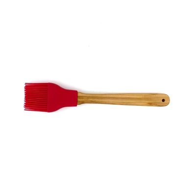 Pincel para Cozinha Le Bamboo em Silicone Vermelho e Cabo de Madeira