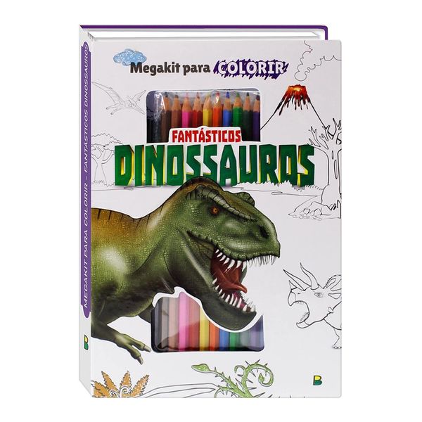 Livro Infantil Todolivro Megakit para Colorir Fantásticos Dinossauros Livro Infantil Todolivro Megakit para Colorir Fantásticos Dinossauros