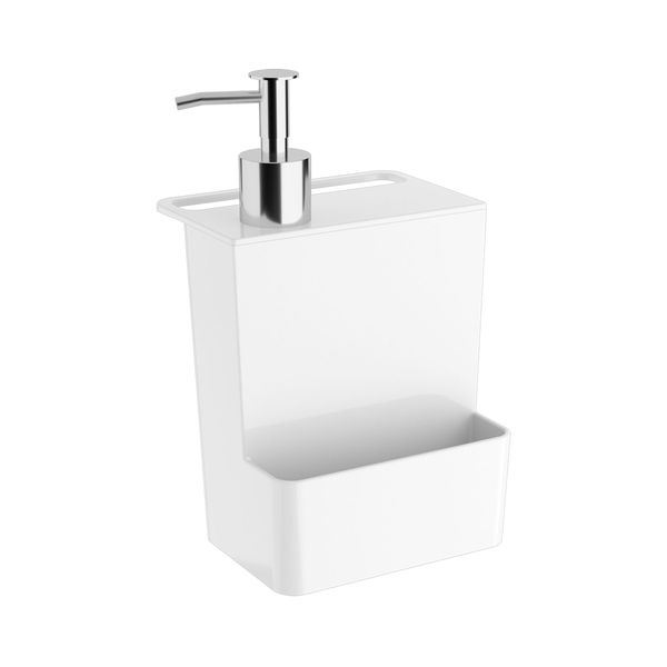 Dispenser de Detergente Coza Multi Glass em Plástico Branco 600ml