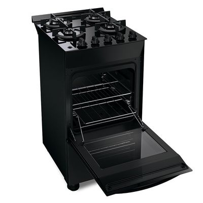 Fogão Brastemp 4 Bocas com Mesa de Vidro Grades Duplas BFO4VAE Preto / Bivolt