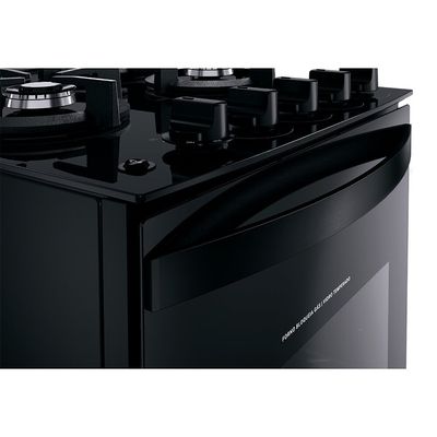 Fogão Brastemp 4 Bocas com Mesa de Vidro Grades Duplas BFO4VAE Preto / Bivolt