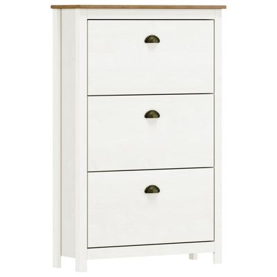 Sapateira Vertical 3 Portas Madeira Maciça Mazzaro F06 Branco Freijó - Lyam Decor