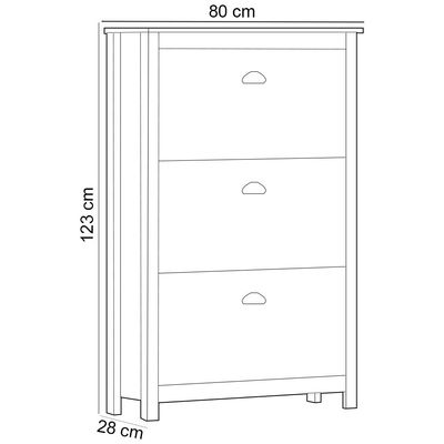 Sapateira Vertical 3 Portas Madeira Maciça Mazzaro F06 Branco Freijó - Lyam Decor
