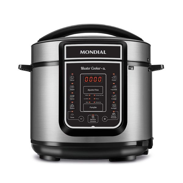Panela de Pressão Elétrica Digital 5L Mondial 220V 900W Preto/Inox - PE-38