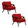 Conjunto 2 Poltronas Sala De Estar Monique Madeira Castanho vermelho Veludo