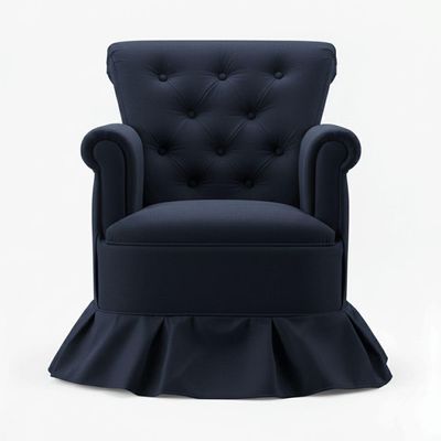 Poltrona Balanço Amentação Quarto Confortável Descanso Sala Leitura Suede Azul