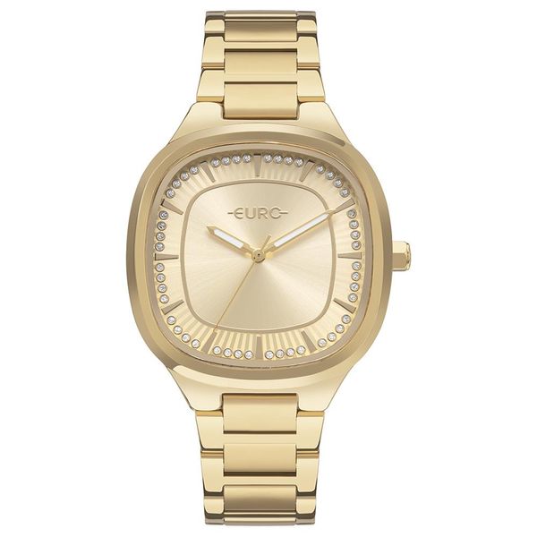 Relógio Euro Feminino Ref: Eu2036ywa/4d Casual Retangular Dourado