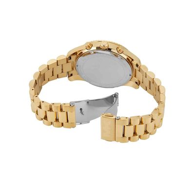 Relógio Michael Kors Feminino Ref: Mk9153/1dn Cronógrafo Dourado