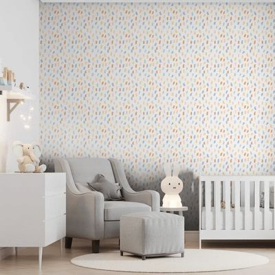 Papel de Parede Revoada Mini Pinceladas Amarelo, Azul e Vermelho 4411
