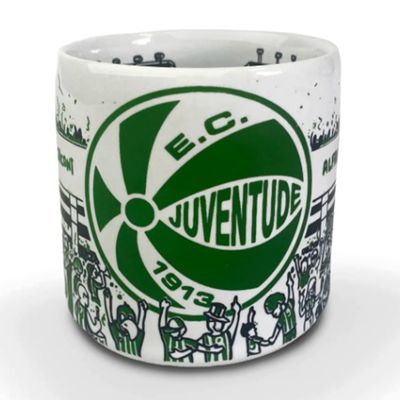 Caneca KazzaVip do Juventude Cerâmica 360 ML Estádio Alfredo Jaconi Licenciada Branco