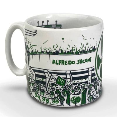 Caneca KazzaVip do Juventude Cerâmica 360 ML Estádio Alfredo Jaconi Licenciada Branco