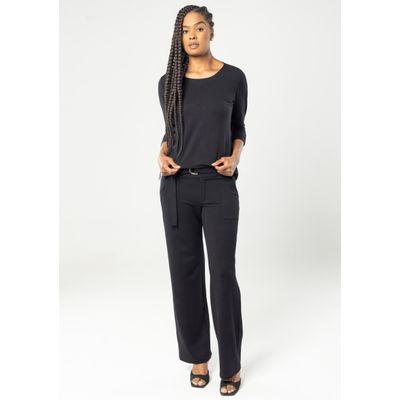 Blusa Pau a Pique Manga 3/4 Preto XL / Preto