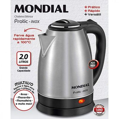 Chaleira Eletrica Mondial 2Litros 79520 02 Preto Inox 220V 220V